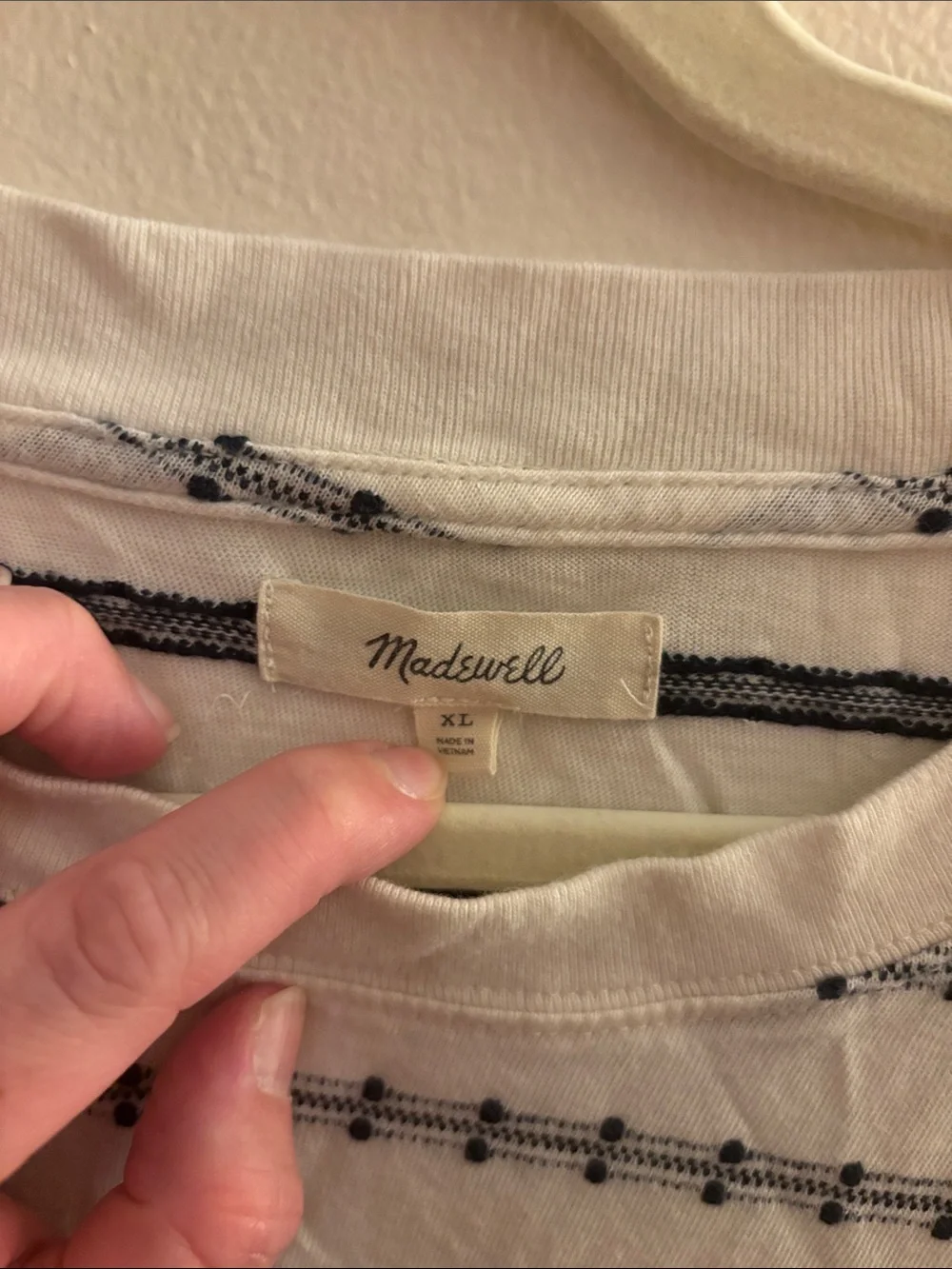 Madewell White Short-Sleeve Striped Knit Top - Picture 2 of 5